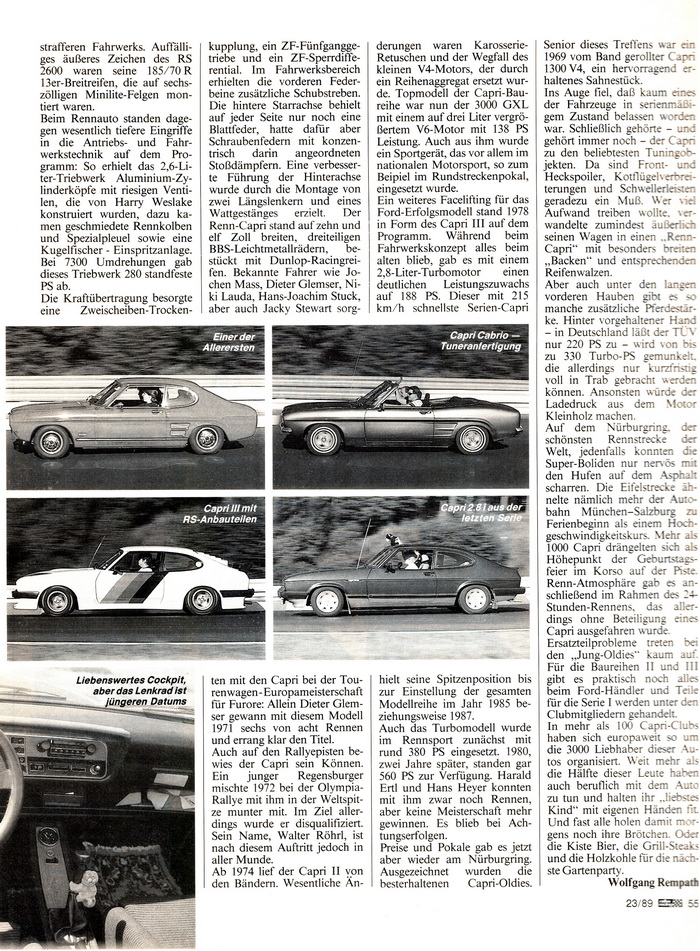Reportagen sowie die Capri Geschichte danach
Reports and the Capri story afterwards.
reportages ainsi que l'histoire de Capri par la suite